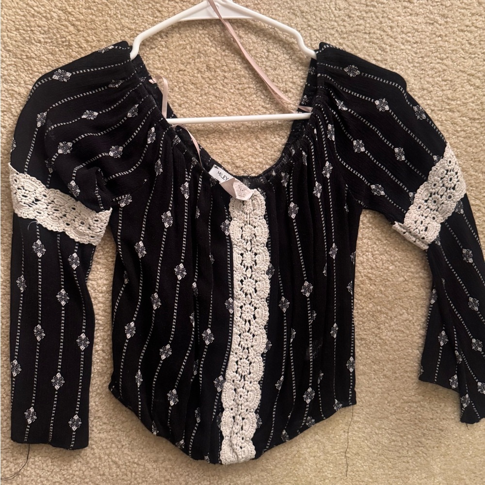 Black and White Women's Top